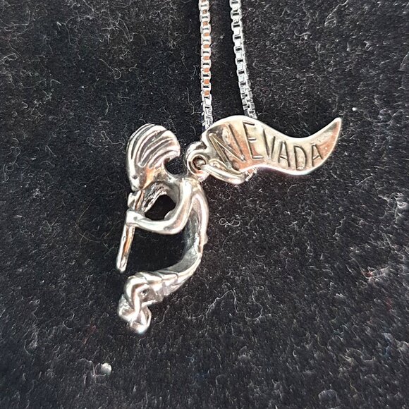 Vintage Sterling Silver Native American Kokopelli Flute Dancer Pendant Necklace - Picture 7 of 11